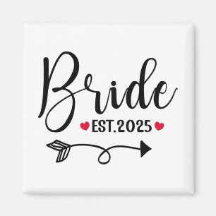 Bride 2025 Wedding Matching Mrs Est 2025 Married  Magnet
