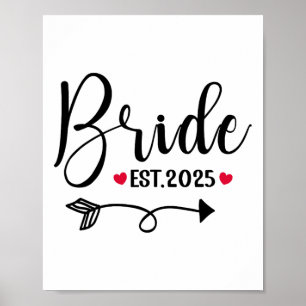 Bride 2025 Wedding Matching Mrs Est 2025 Married  Poster
