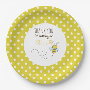 Bride 2 BEE Cute Yellow Wedding or Bridal Shower Paper Plate