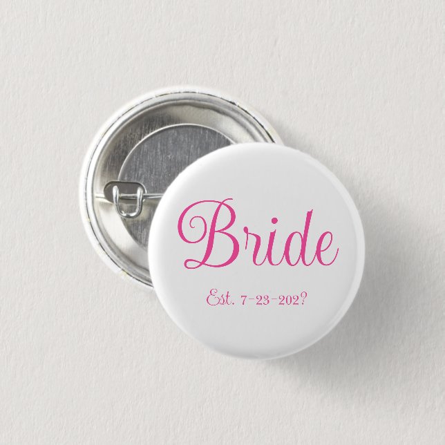 Bride 3 Cm Round Badge (Front & Back)