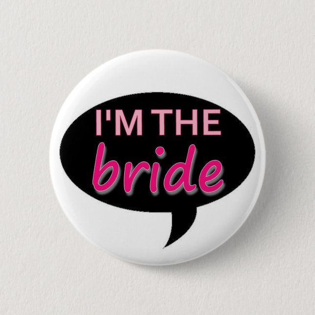 bride 6 cm round badge (Front)