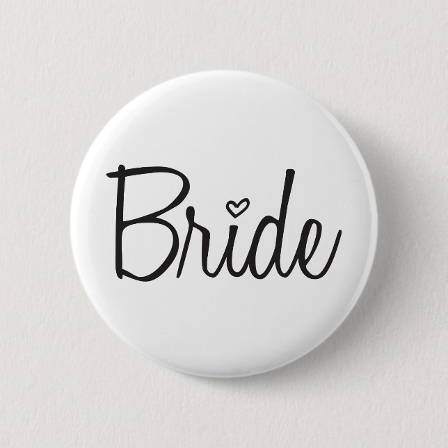Bride 6 Cm Round Badge (Front)