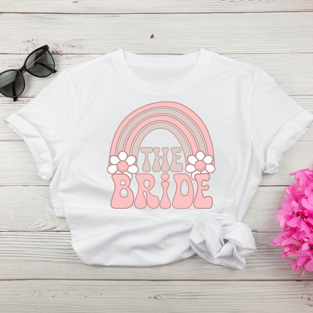 Bride 70s Retro Bachelorette Party T-Shirt (Celebrate your last fling before the ring in style & add some flair to your bachelorette party look)