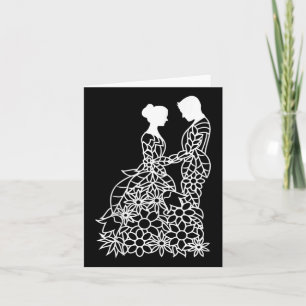 Bride & Groom Wedding Floral Mancala Beautiful Card