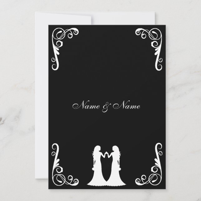 Bride and Bride Lesbian Wedding Invite (Front)