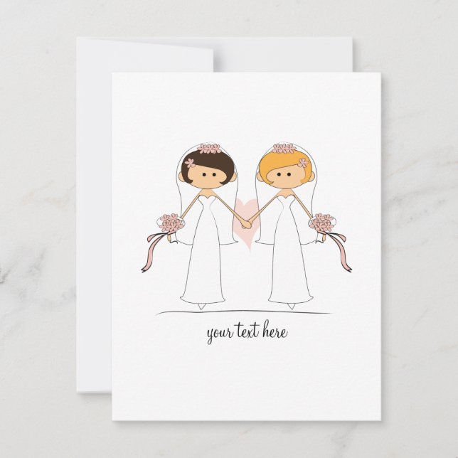 Bride and Bride Wedding Invitations (Front)