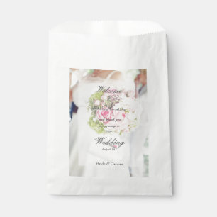 Bride and Flower Bouquet editable wedding Favour Bags