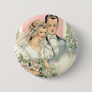 Bride and Groom 6 Cm Round Badge