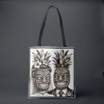 Bride and Groom Aloha Pineapple Tiki Head Wedding  Tote Bag<br><div class="desc">Customise with or without text.</div>