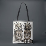 Bride and Groom Aloha Pineapple Tiki Head Wedding  Tote Bag<br><div class="desc">Customise with or without text.</div>