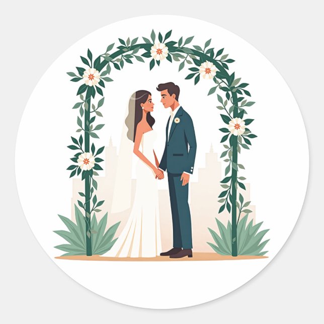 Bride and Groom Arch Sticker (Front)