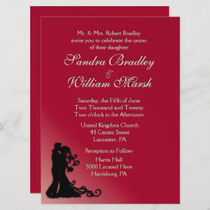 Bride and Groom Burgundy Invitation