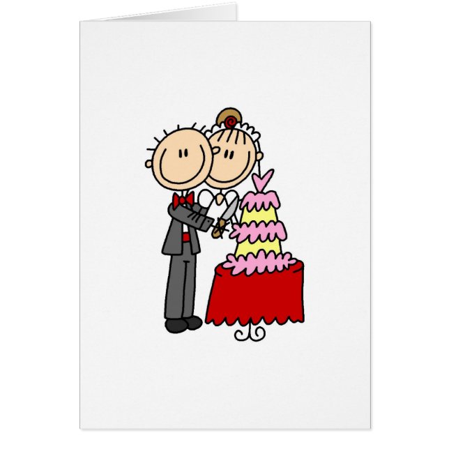 Bride And Groom By The Wedding Cake Card (Front)