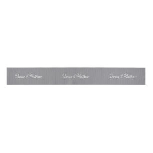 Bride and Groom Chiseled Stone Grosgrain Ribbon