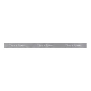 Bride and Groom Chiseled Stone Satin Ribbon