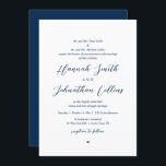 Bride and Groom Church Wedding, Both Parents Invitation<br><div class="desc">Modern romantic Calligraphy Navy Blue Script,  Bride and Groom parents inviting,  Church wedding invitation card.
(Both parents inviting)</div>