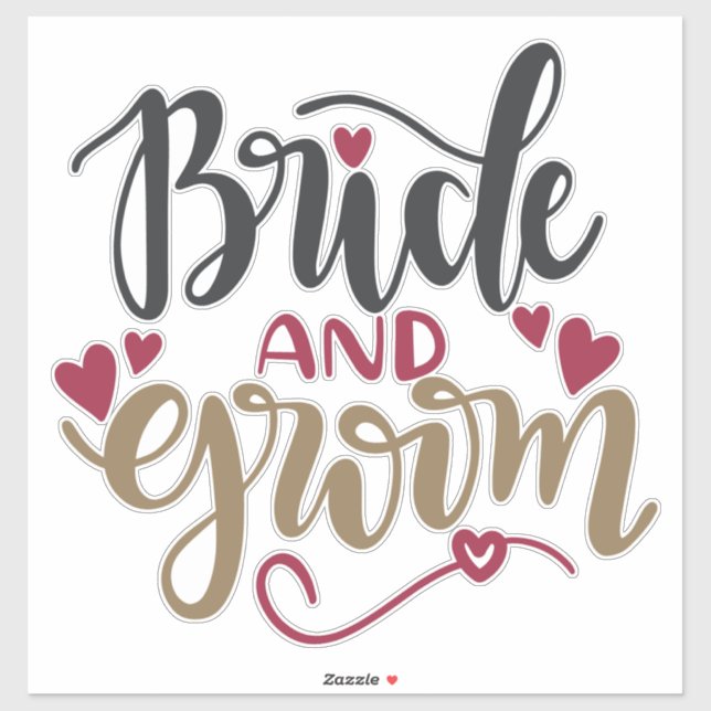 Bride And Groom Contour Sticker (Sheet)