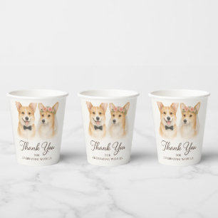 Bride And Groom Corgi Wedding Thank You Fun Bridal Paper Cups