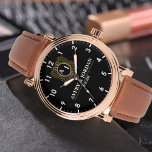 Bride and Groom Couple Wedding Gift<br><div class="desc">Personalized watch with the names of the bride and groom or the couple in love. This watch can be customized by changing the text with the name of the loved one or the wedding date. It can be an ideal gift for newlyweds or for silver or golden wedding anniversaries. Monogram...</div>
