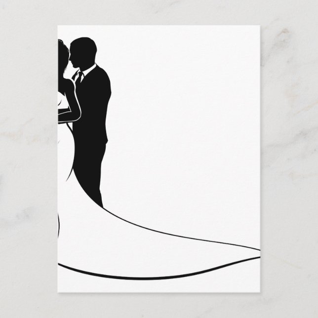 Bride and Groom Couple Wedding Silhouette Postcard (Front)