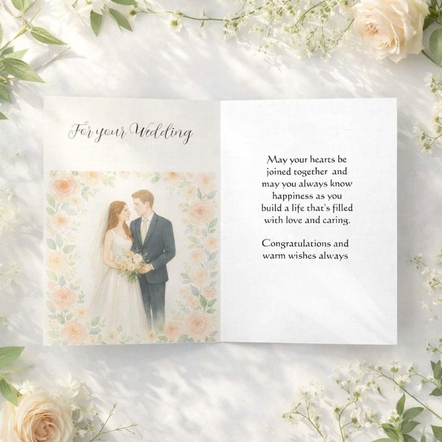 Bride and Groom Custom Names Congratulations   Card (Creator Uploaded)