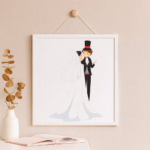 Bride And Groom Dancing Poster