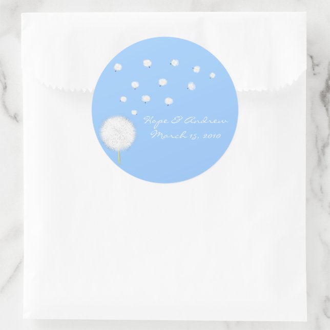 Bride and Groom Dandelion Sticker (Bag)