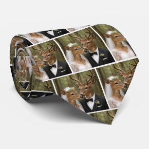 Bride and Groom Deer In a Forest Tie