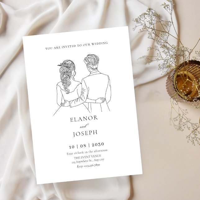 Bride and groom elegant wedding  invitation (Creator Uploaded)