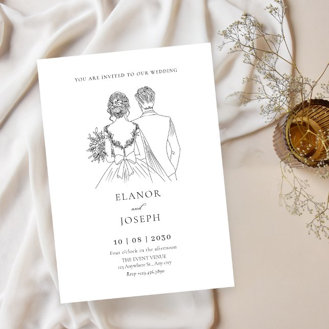 Bride and groom elegant wedding  invitation (Creator Uploaded)