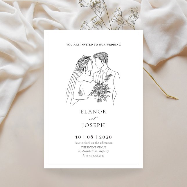 Bride and groom elegant wedding  invitation (Creator Uploaded)