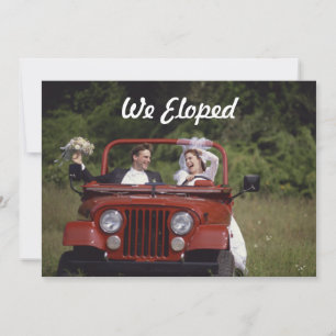 Bride and Groom Elopement Announcement