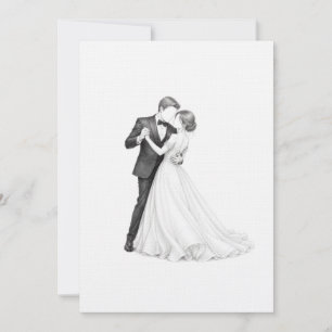 Bride and Groom First Dance Colouring Page Art Thank You Card