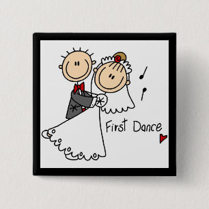 Bride and Groom First Dance T-shirts and gifts 15 Cm Square Badge