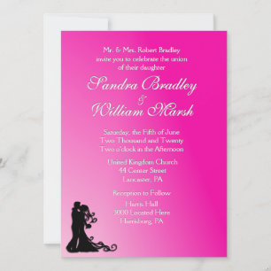 Bride and Groom Fuchsia Invitation