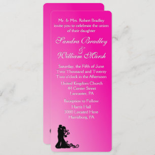 Bride and Groom Fuchsia Invitation