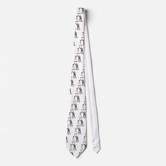 Bride and Groom Game Over Wedding Tie (Front)