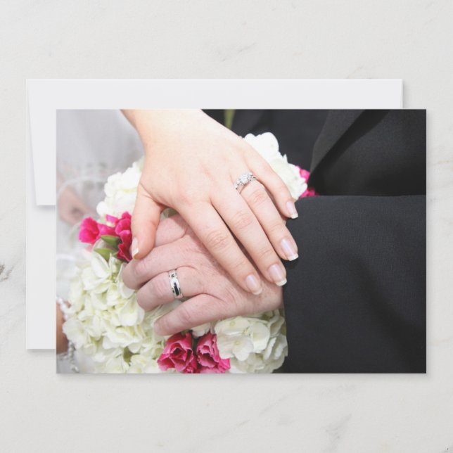 BRIDE AND GROOM HOLD HANDS INVITATION (Front)