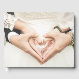 Bride and Groom Holding Hands (Wedding) (Marriage) Guest Book