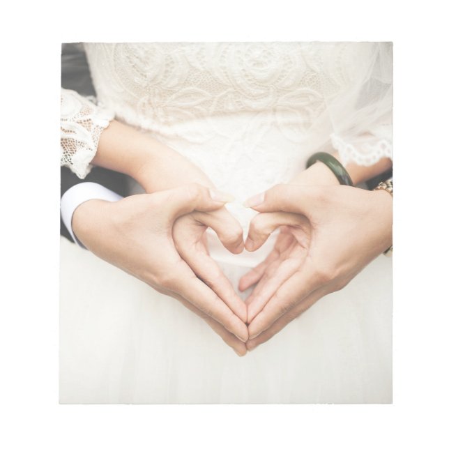 Bride and Groom Holding Hands (Wedding) (Marriage) Notepad (Front)