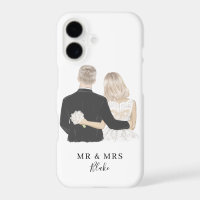 Bride and Groom Illustration Case-Mate iPhone Case