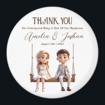 Bride and Groom Illustration Wedding Favours Magnet<br><div class="desc">Bride and Groom Illustration Wedding Favours Thank You Magnet Elevate your wedding with our "Bride and Groom Illustration Wedding Favours Thank You Magnet." Personalise these charming magnets with your names and date, featuring an illustration that captures your unique love story. A lasting memory and a token of appreciation for your...</div>