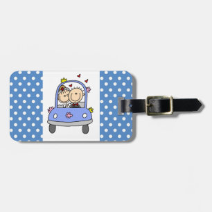 Bride and Groom in Car Luggage Tag