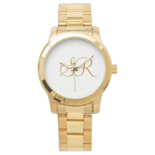 Bride and Groom Initial Monogram Wedding Keepsake Watch
