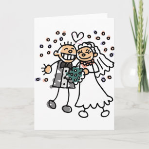 Bride and Groom Jump for Joy Card
