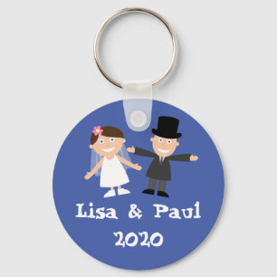 Bride and Groom Key Ring