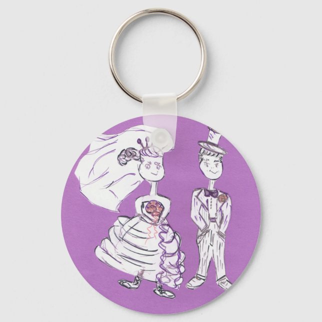 Bride and Groom Key Ring (Front)