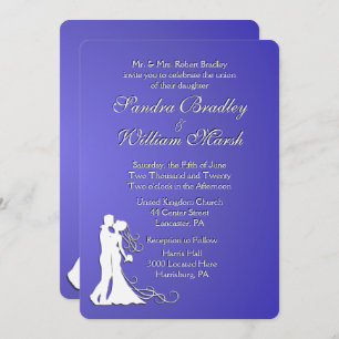 Bride and Groom Lotus Wedding Invitation