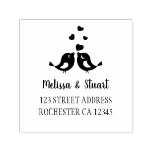 Bride and Groom love birds wedding Self-inking Stamp
