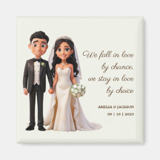 Bride and Groom Love Quotes Wedding Favours Magnet